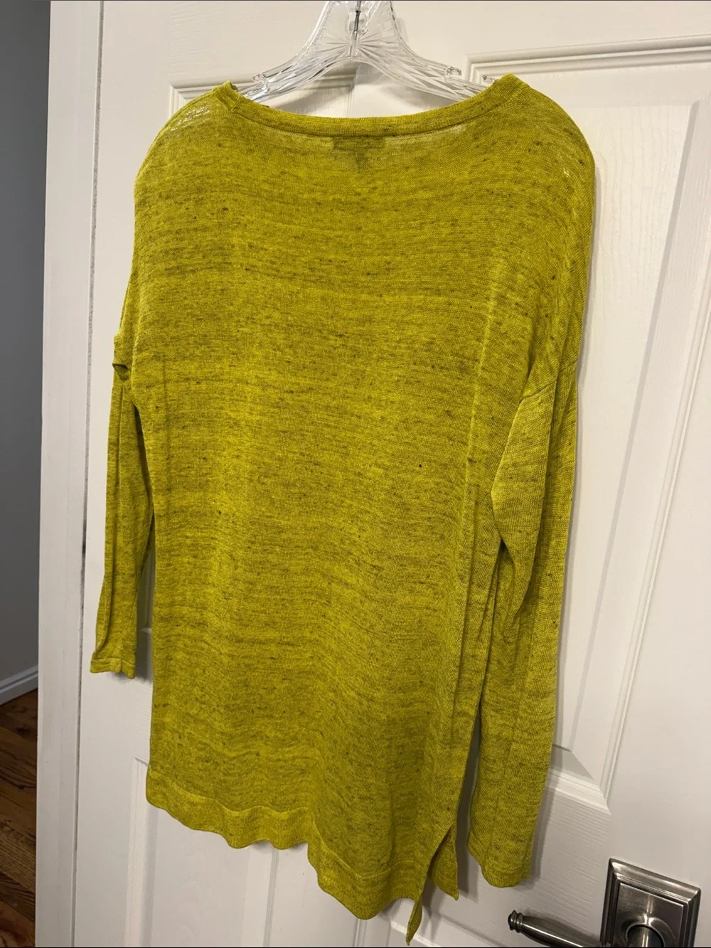 Eileen Fisher Chartreuse Lightweight Scoop Neck Sweater